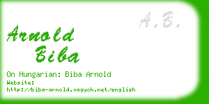 arnold biba business card